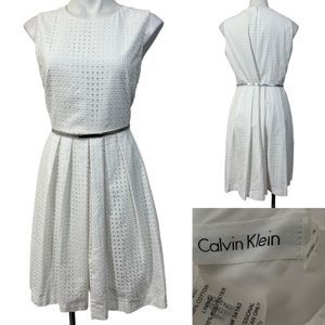 Calvin Klein White Sleeveless Dress